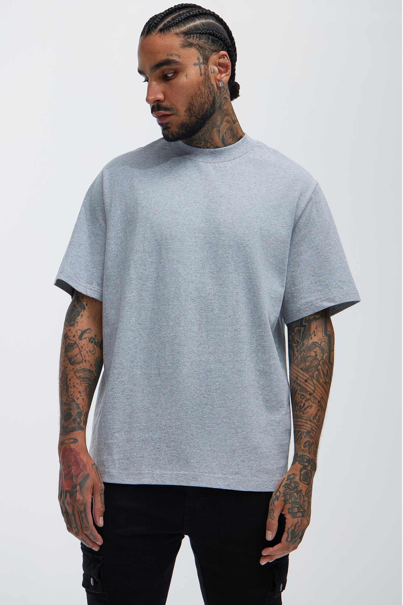 Oversized Heavyweight Short Sleeve Tee - Heather Grey Limited Stock