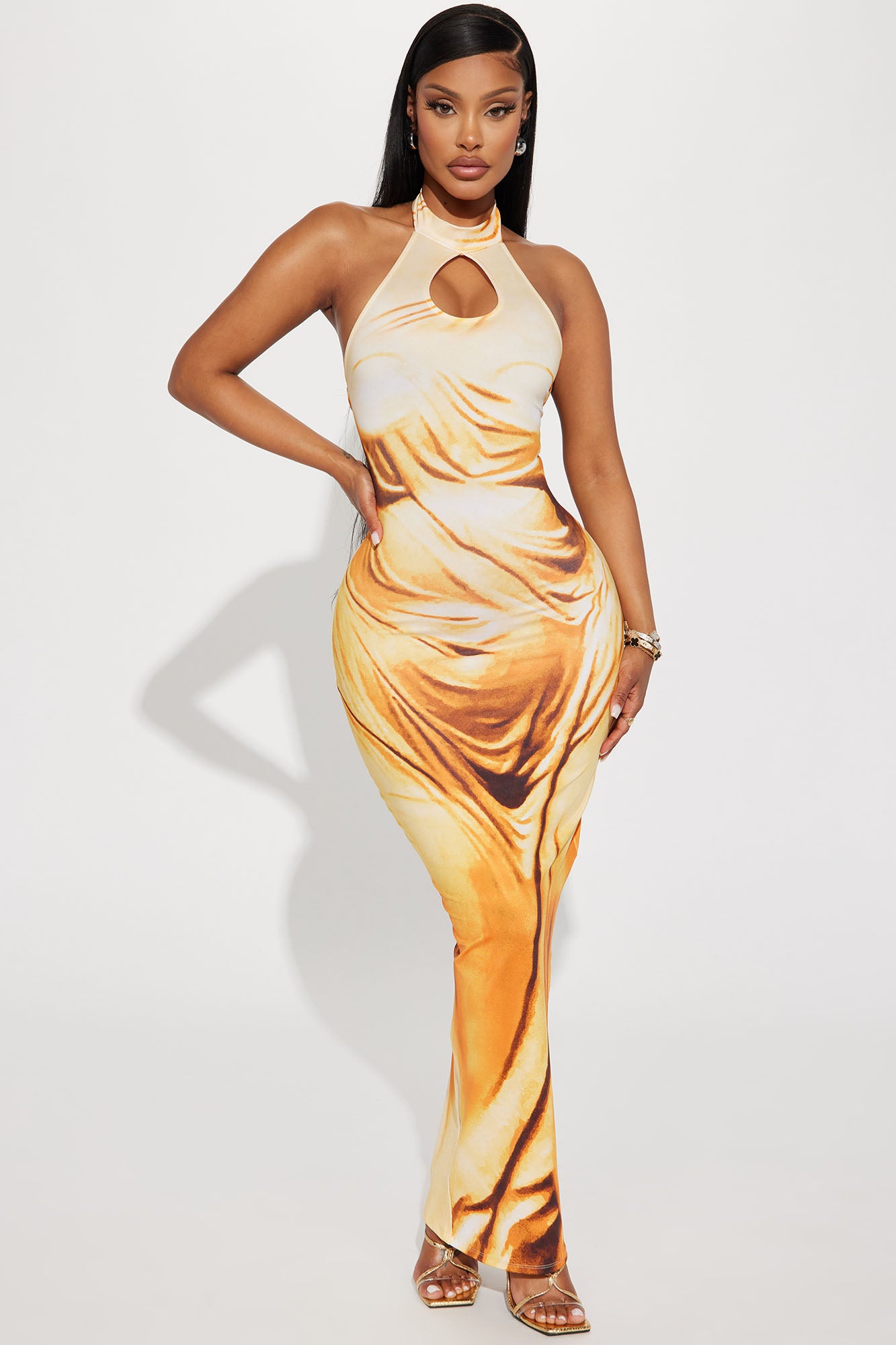 It's Giving Body Maxi Dress - Yellow/combo Supply