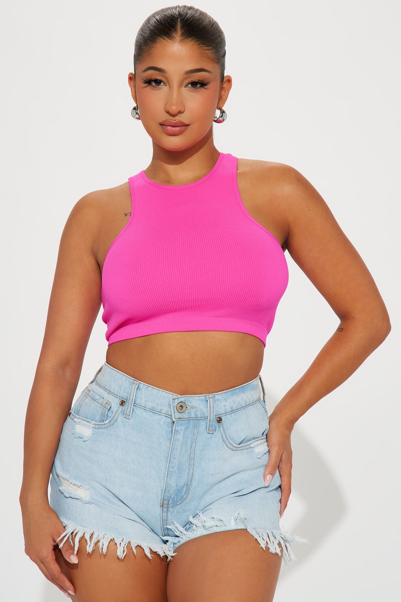 Bella Seamless Racerback Tank - Fuchsia Discount