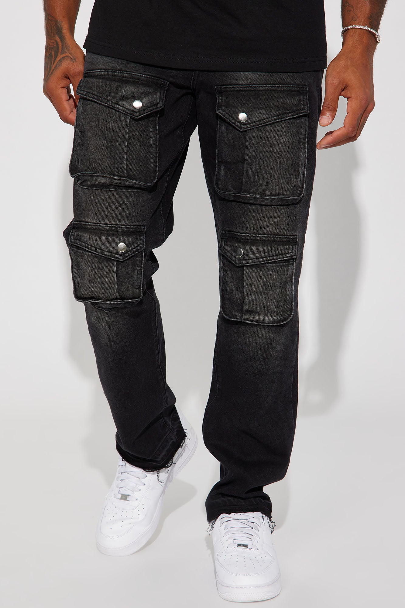 I've Got You Cargo Straight Jeans - Black Flash Sale