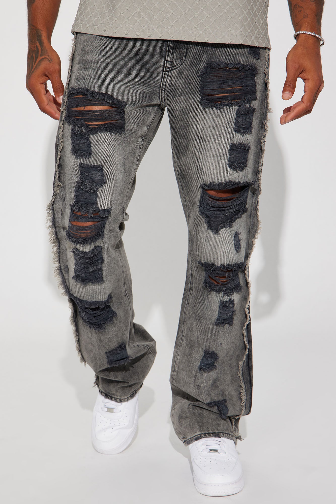 Enduring Dream Slim Stacked Flare Jeans - Grey