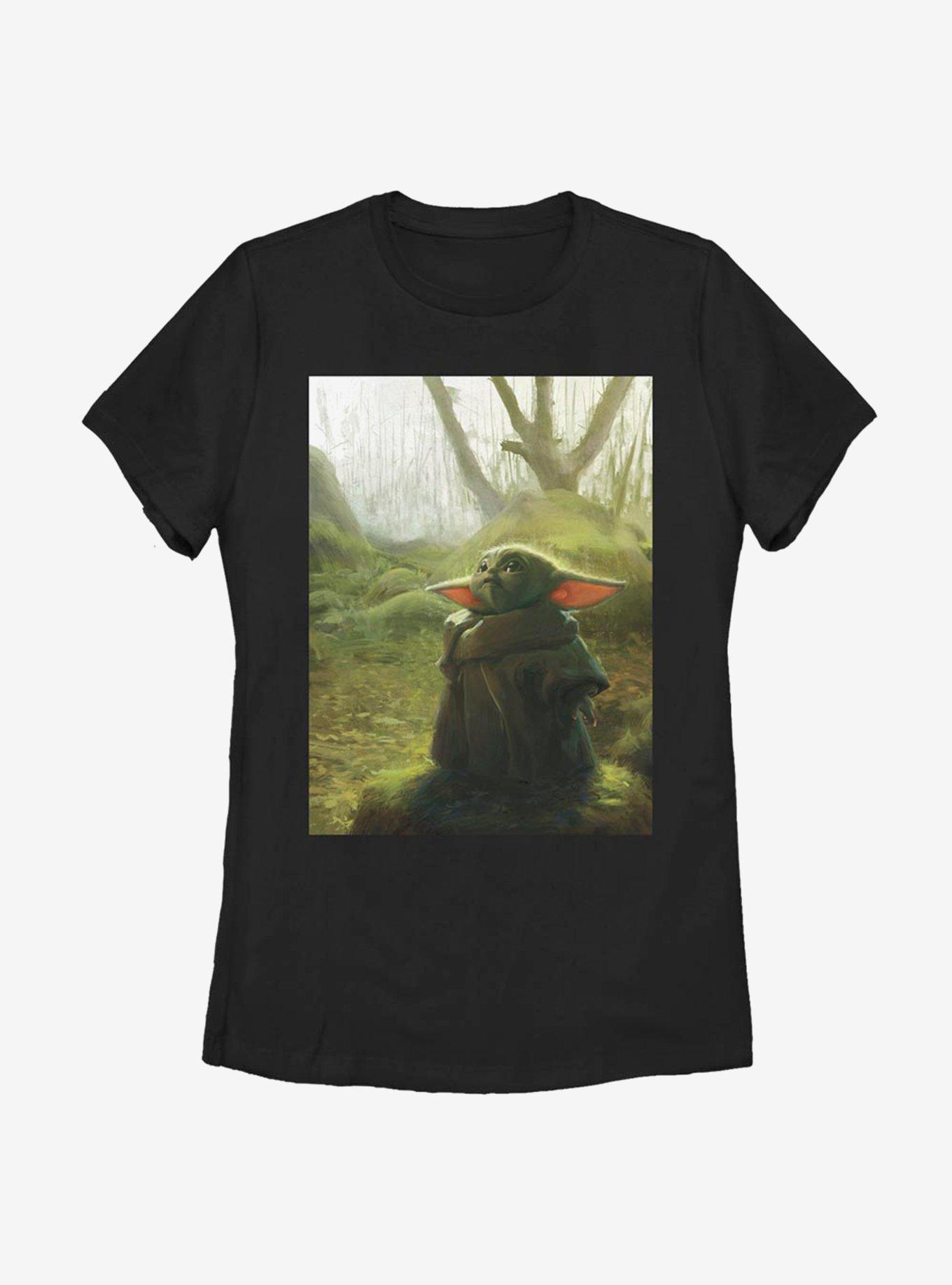Star Wars The Mandalorian The Child Illustration Womens T-Shirt On Sale